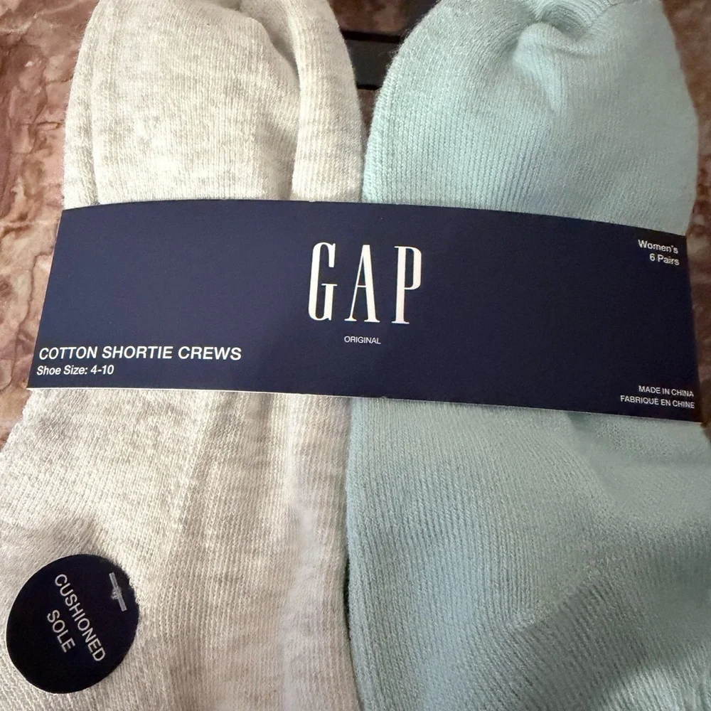 GAP women Cotton  Shortie Crews cushion sole 6 pairs